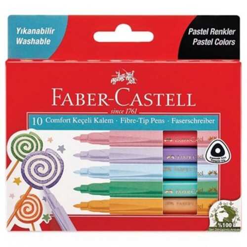 Faber-Castell Comfort Keçeli Kalem Pastel Renkler 10lu
