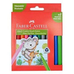 Faber-Castell Comfort Yıkanabilir Keçeli Kalem 10+2 Renk - Faber-Castell