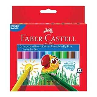 Faber-Castell Fırça Uçlu Süper Yıkanabilir Keçeli Kalem 12 Renk