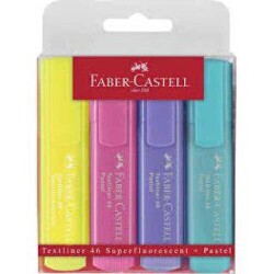 Faber-Castell Fosforlu Kalem 1546 4 Renk Poşet - Faber-Castell