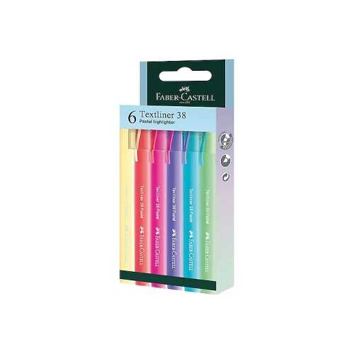 Faber-Castell Fosforlu Kalem 38 Pastel 6Lı - Bkmkitap