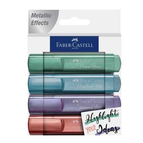 Faber-Castell Fosforlu Kalem 46 Metalik Renkler 4Lü