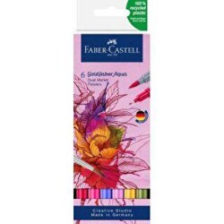 Faber Castell Goldfaber Aqua Çift Uç Markör 6Lı Flower - Faber-Castell