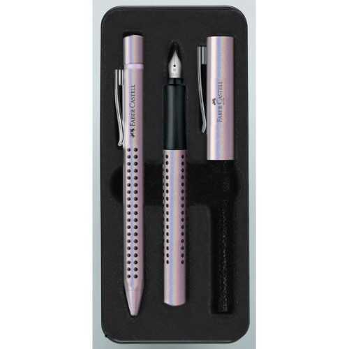 Faber-Castell Grip Edition Glam Dolma Kalem ve Tükenmez Kalem Set 0.7 İnci