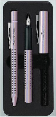 Faber-Castell Grip Edition Glam Dolma Kalem ve Tükenmez Kalem Set 0.7 İnci - 1