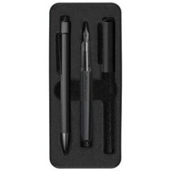 Faber-Castell Hexo Dolma ve Tükenmez Kalem Set Mat Siyah - Faber-Castell