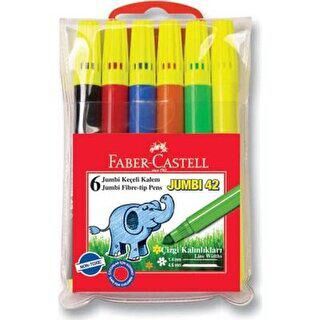 Faber-Castell Jumbi-Neon Floresan Markör 6lı Poşet - 1