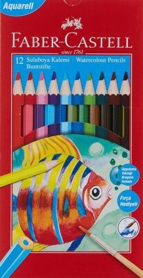 Faber-Castell Karton Kutu Aquarel Boya Kalemi 12 Renk - 1