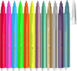 Faber-Castell Keçeli Kalem Comfort Metalik + Neon 12 Renk - 2