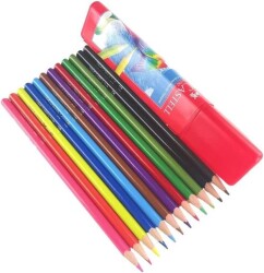 Faber-Castell Kuru Boya Kalemi Üçgen 12 Renk Tam Boy - 3