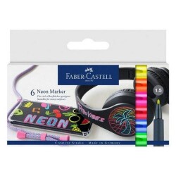 Faber-Castell Markör Neon 6 Renk Set - 1