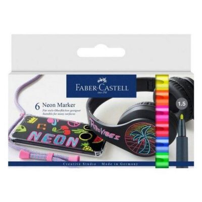 Faber-Castell Markör Neon 6 Renk Set - 1