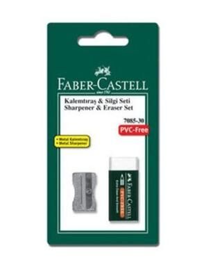 Faber-Castell Metal Kalemtraş - Silgi Blister Set - 1