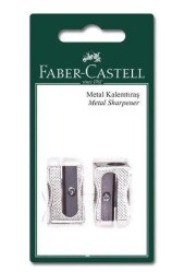 Faber-Castell Metal Üçgen Kalemtraş 2Li Blister - Faber-Castell