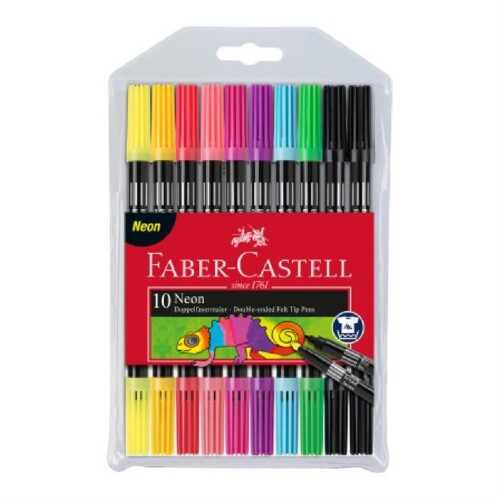 Faber-Castell Neon Çift Taraflı Keçeli Kalem 10 Renk