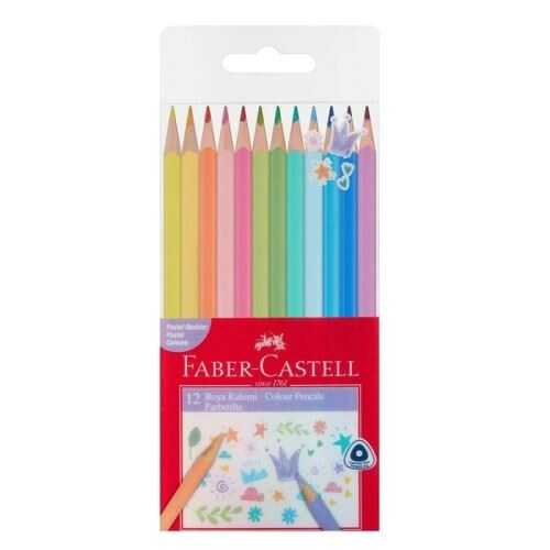 Faber-Castell Pastel Renkler Üçgen Kuru Boya 12 Renk