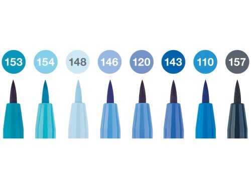 Faber-Castell Pitt Artist Pen Fırça Uç 8Li Mavi Tonları