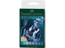 Faber-Castell Pitt Artist Pen Fırça Uç 8Li Mavi Tonları - Faber-Castell