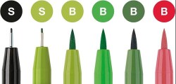 Faber-Castell Pitt Artist Pen Kaligrafi Seti Yeşil Tonlar 6 Renk - 2