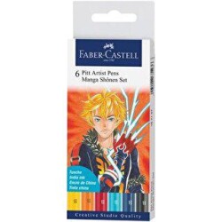 Faber-Castell Pitt Artist Pen Manga 6Lı Set Shônen - Faber-Castell