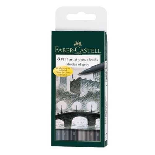 Faber-Castell Pitt Çizim Kalemi Fırça Uç Gri Tonları 6Lı