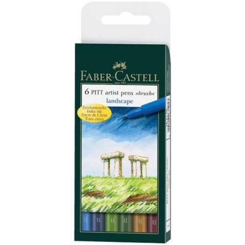 Faber-Castell Pitt Çizim Kalemi Fırça Uç Manzara 6Lı