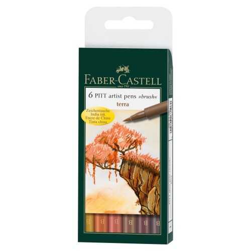 Faber-Castell Pitt Çizim Kalemi Fırça Uç Toprak 6Lı