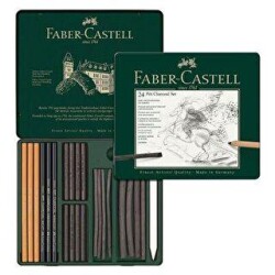 Faber-Castell Pitt Monochrome İşlenmiş Kömür Seti - Faber-Castell