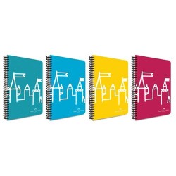 Faber-Castell Pp Kapak Şato 100 Yaprak Kareli Defter Asorti - Faber-Castell