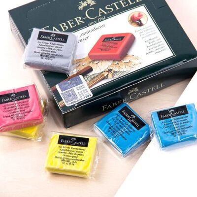 Faber-Castell Silgi Plastik Kutulu Renkli Hamur - 1