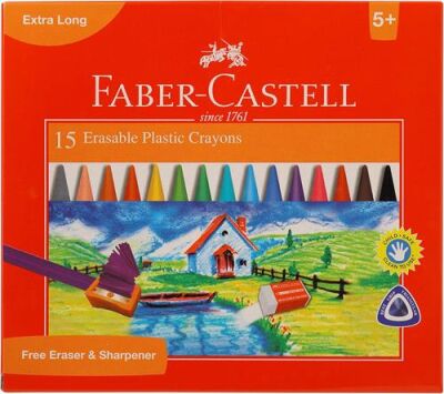 Faber-Castell Silinebilir Mum Boya 15 Renk - 1