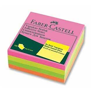 Faber-Castell Yapışkan Notluk 75X75 Karışık Fosforlu Renkli