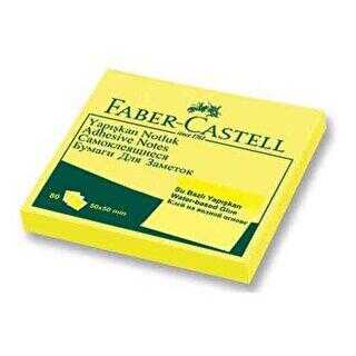 Faber-Castell Yapışkan Notluk Fosforlu Sarı 80 Yaprak 50X50 Mm
