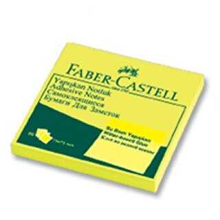 Faber-Castell Yapışkan Notluk Neon Sarı 80 Yaprak 75X75 Mm