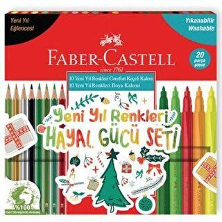 Faber-Castell Yeni Yıl Renkleri Hayal Gücü Seti 20Li 10 Keçeli Kalem + 10 Boya Kalemi - 1