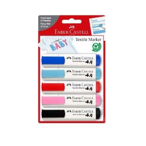 Faber-Castell Tekstil Markörü Pastel 5 Renk