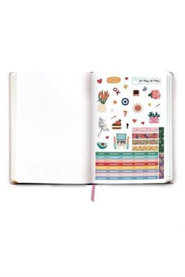 Fabooks Pembe Çiçekli Spiralli Süresiz Ajanda - 3