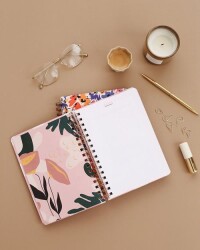 Fabooks Pembe Mor Çiçekli Spiralli Süresiz Ajanda - 3