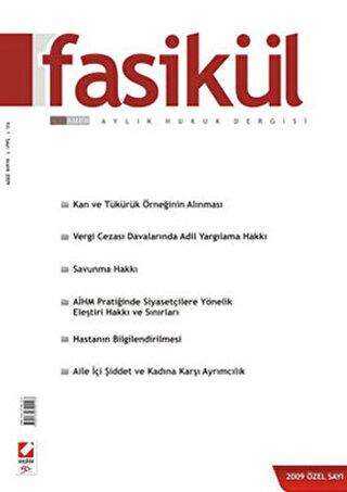 Fasikül Aylık Hukuk Dergisi Sayı:1 Aralık 2009