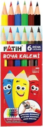 Fatih Kuru Boya Kalemi Yarım Boy 6 Renk - Fatih