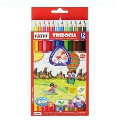 Fatih Kuru Boya Üçgen Tridocia Tam Boy 12 Renk - Fatih