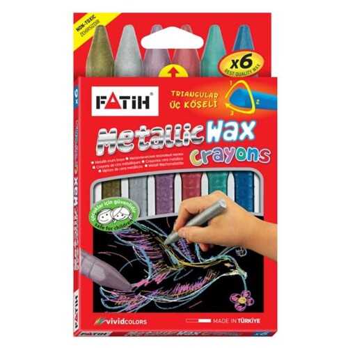 Fatih Metallic Wax Crayon 6 Renk Jumbo