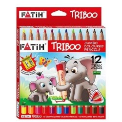 Fatih Triboo Natural Jumbo Kuru Boya 12Li - Kalemtraş Hediyeli - 4