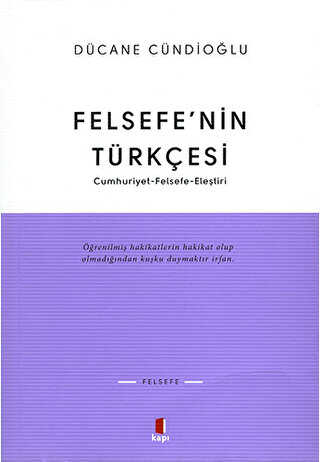 Felsefe’nin Türkçesi - Kapı Yayınları