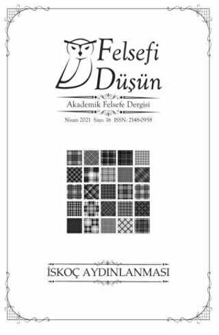 Felsefi Düşün Akademik Felsefe Dergisi Sayı: 16 - Nisan 2021 - Pinhan Yayıncılık