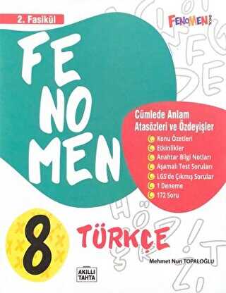 Fenomen Kitap Fenomen 8. Sınıf Türkçe 2. Fasikül Cümlede Anlam, Atasözleri ve Özdeyişler - 1