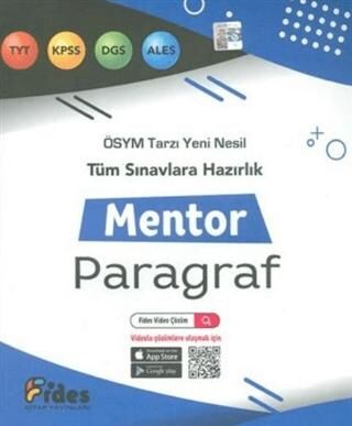 Fides Yayıncılık TYT KPSS DGS ALES Tüm Sınavlara Hazırlık Mentor Paragraf - 1