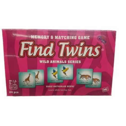 Find Twins Vahşi Hayvanlar Eşleştirme Oyunu Pembe Paket