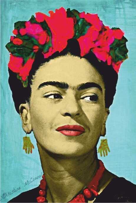 Frida Kahlo portre Retro Vintage Ahşap Poster