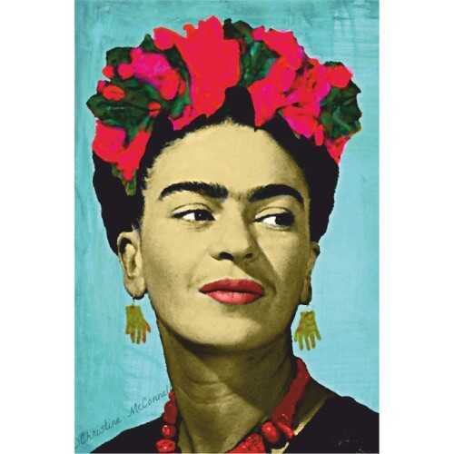 Frida Kahlo portre Retro Vintage Ahşap Poster